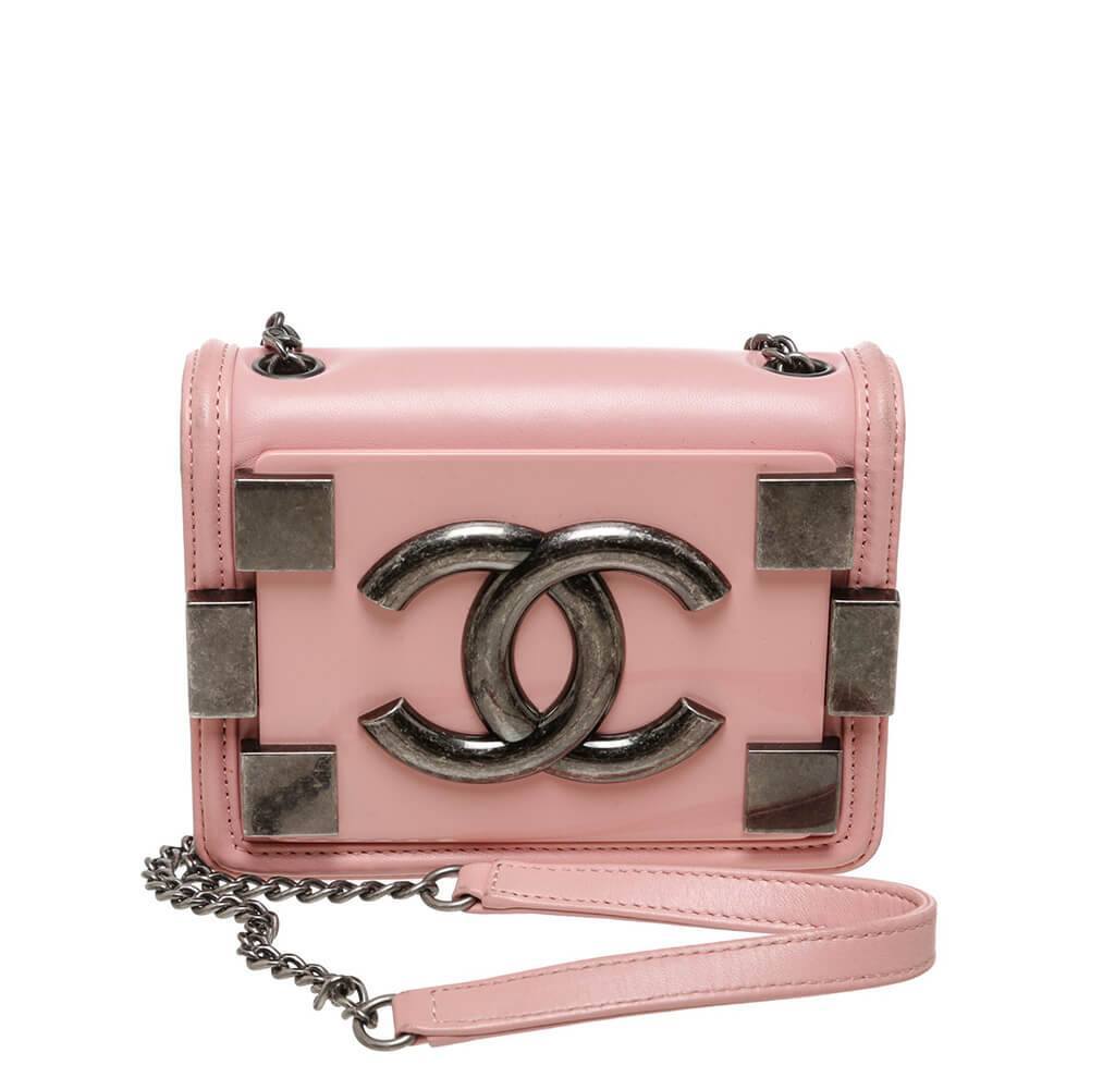 Chanel Brick Boy Bag Crossbody Pink