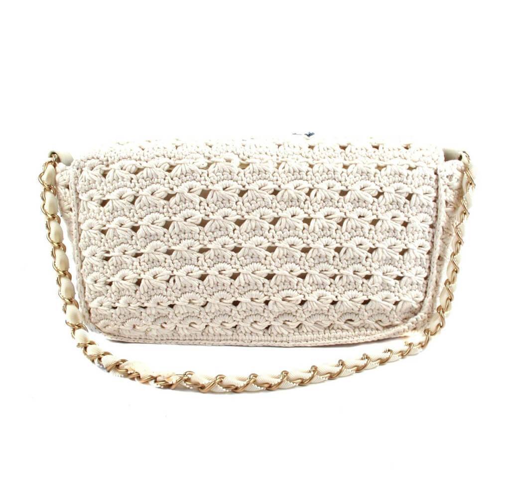 Chanel Crocheted Knit Camellia Runway Bag