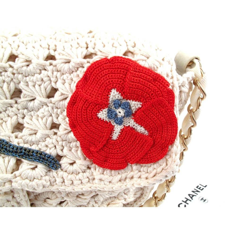 Chanel Crocheted Knit Camellia Runway Bag