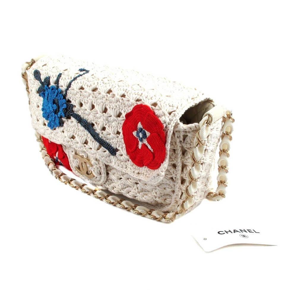 Chanel Crocheted Knit Camellia Runway Bag
