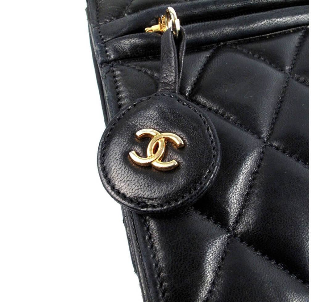 Chanel Bag Maxi Shoulder Black Lambskin Leather