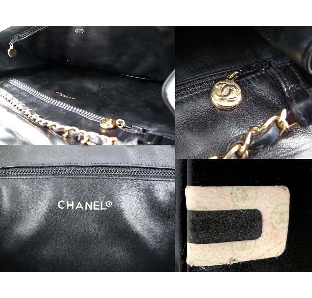 Chanel Bag Maxi Shoulder Black Lambskin Leather