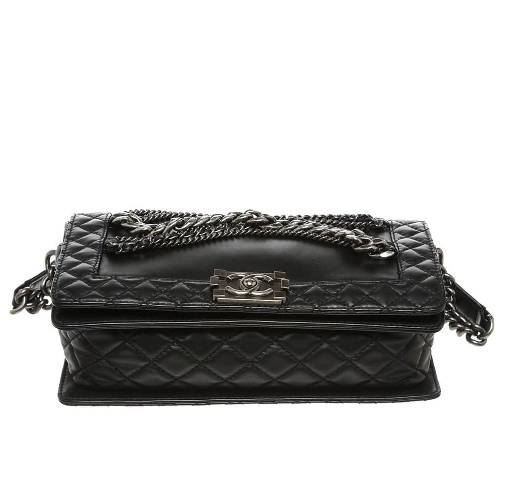 Chanel Enchained Boy Bag Black SHW