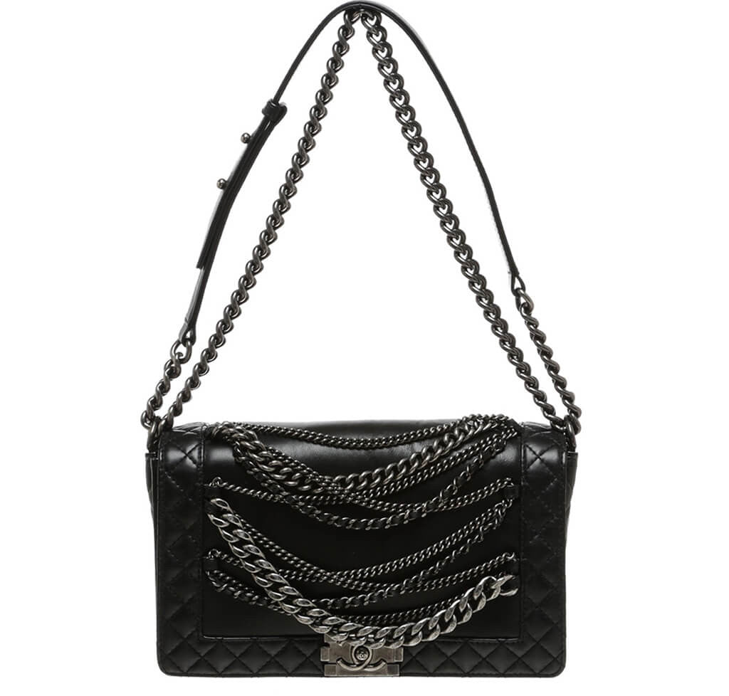 Chanel Enchained Boy Bag Black SHW