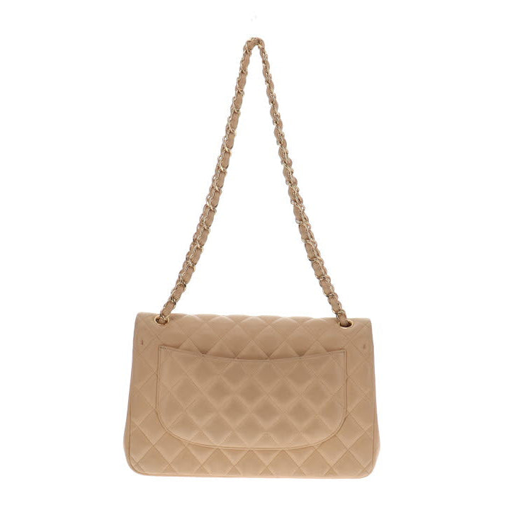 Chanel Beige Lambskin Jumbo Classic Double Flap 2010/11