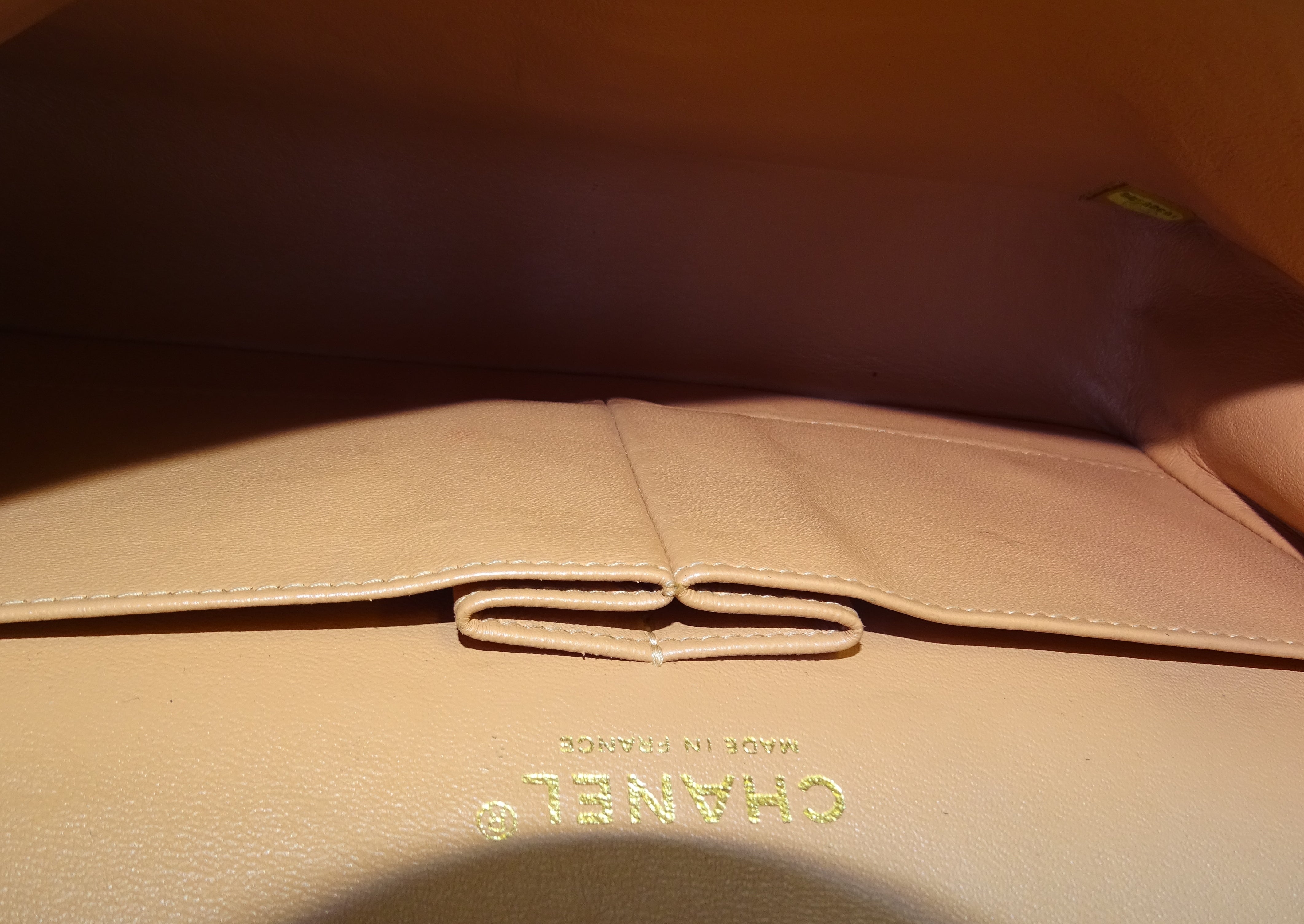 Chanel Peach Caviar Leather Classic Medium Double Flap Bag 2012