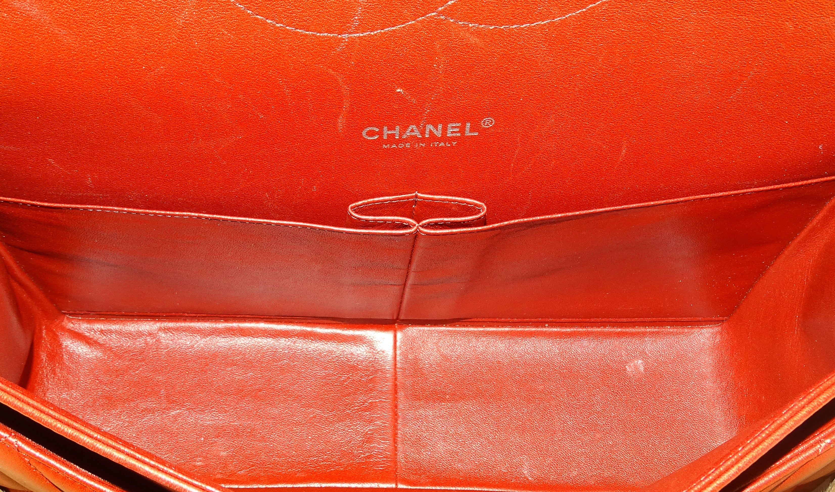 Chanel Rouge Leather Classic Maxi Double Flap 2013/14