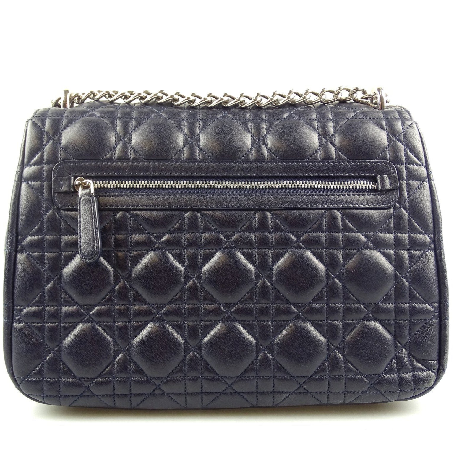 Christian Dior Cannage Large Navy Miss Dior Flap Chain Bag
