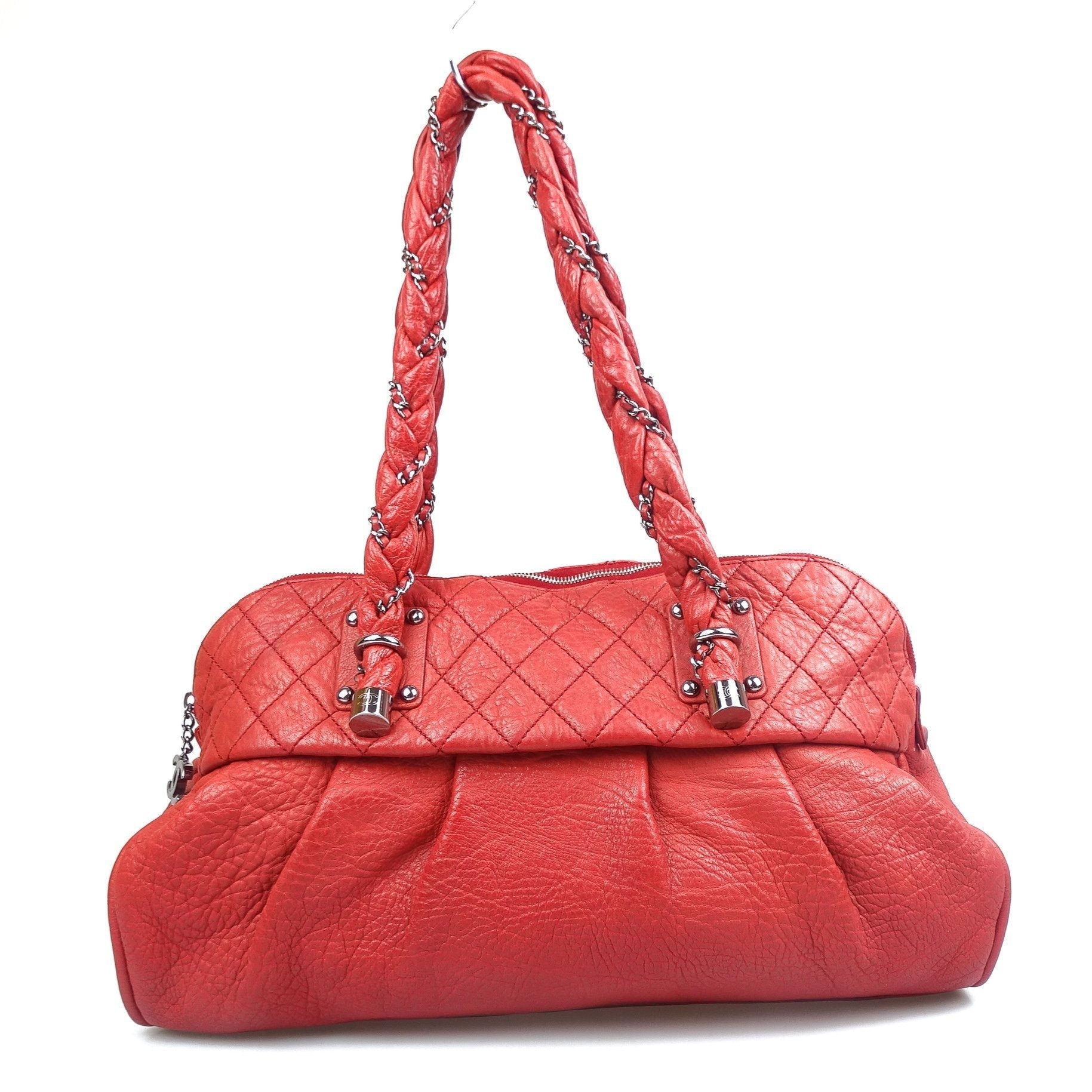 Chanel Lady Braid Large Shoulder Bag Red