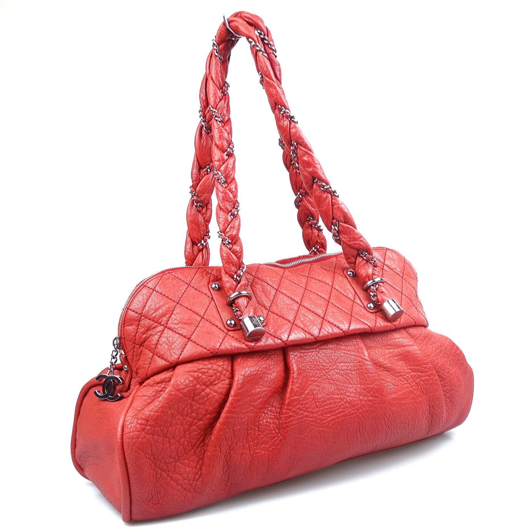 Chanel Lady Braid Large Shoulder Bag Red