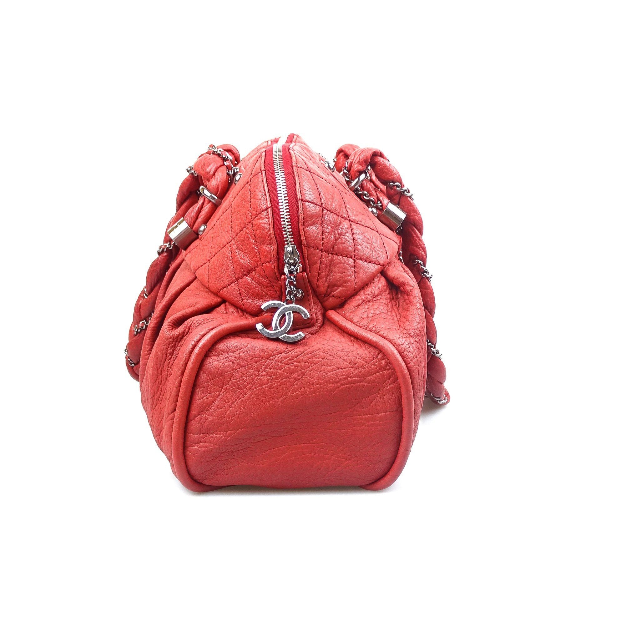 Chanel Lady Braid Large Shoulder Bag Red