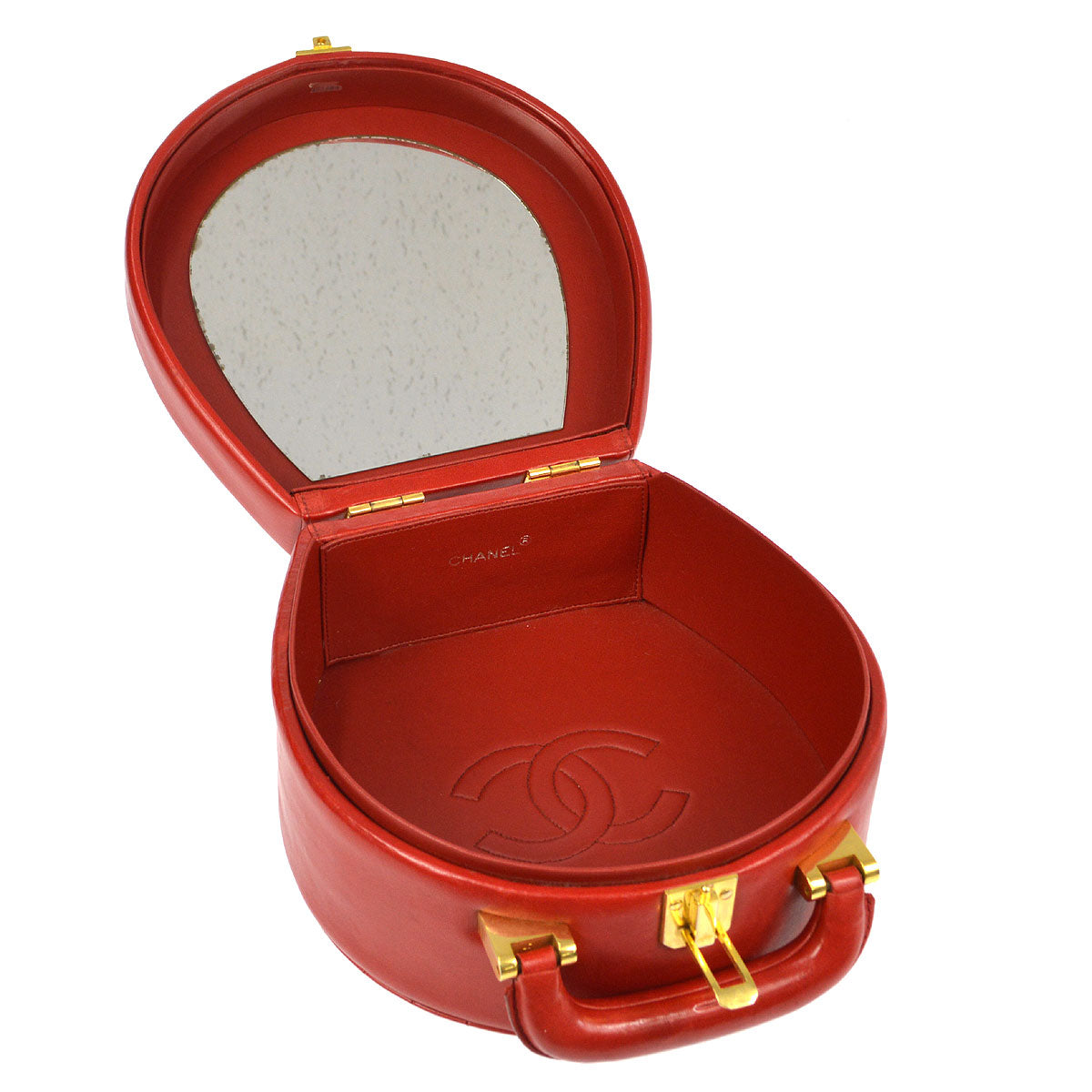 Chanel 1986-1988 Red Lambskin Vanity handbag