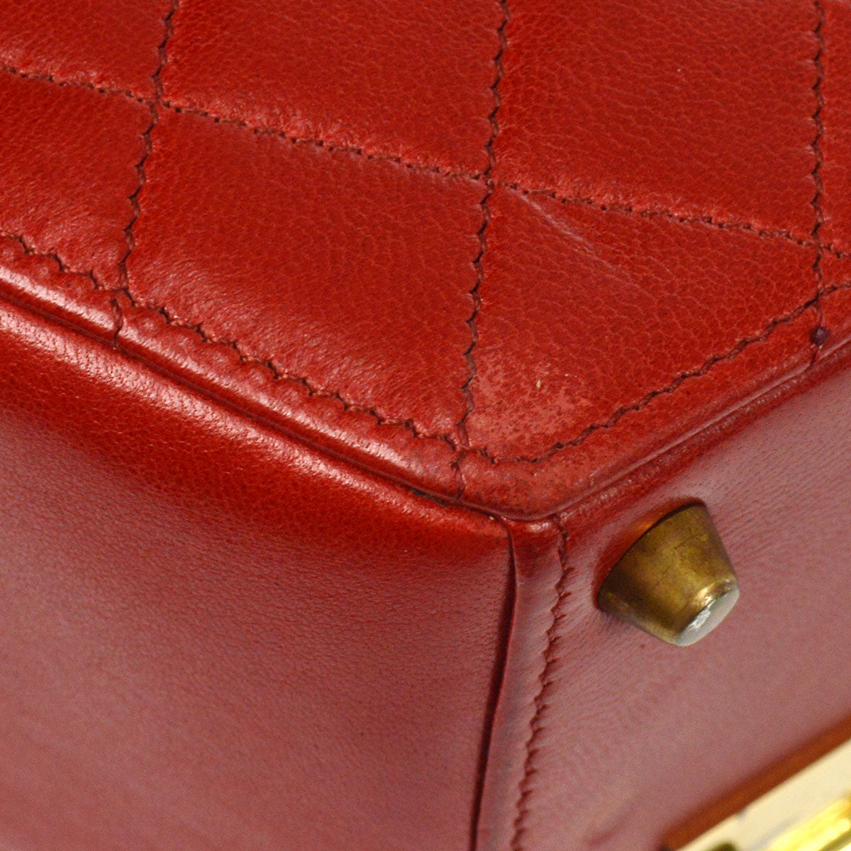Chanel 1986-1988 Red Lambskin Vanity handbag