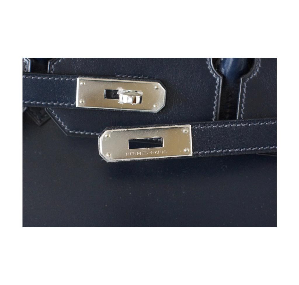 Hermès Birkin 35 Bleu Marine Box Leather Bag