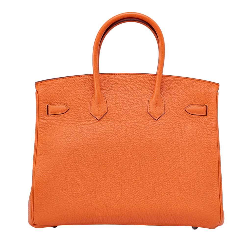 Hermès Birkin 35 Bag H Orange Togo Leather