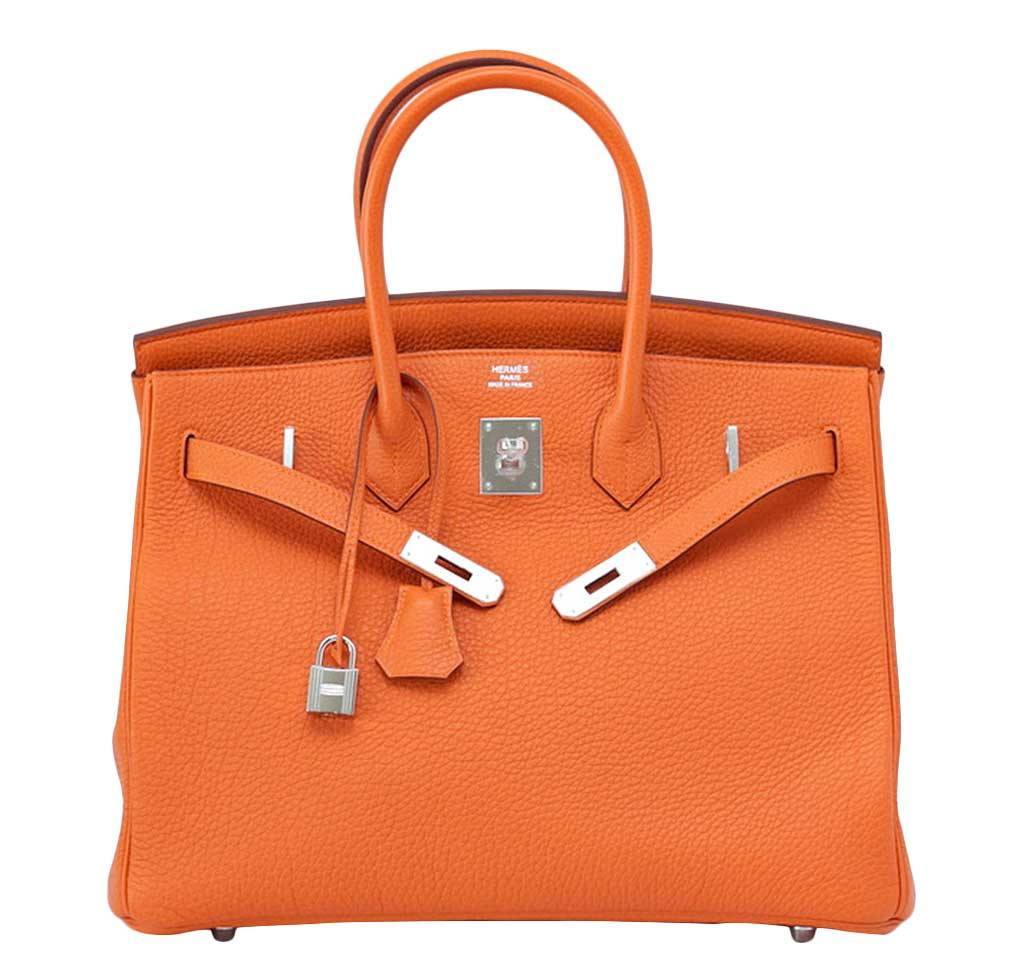 Hermès Birkin 35 Bag H Orange Togo Leather