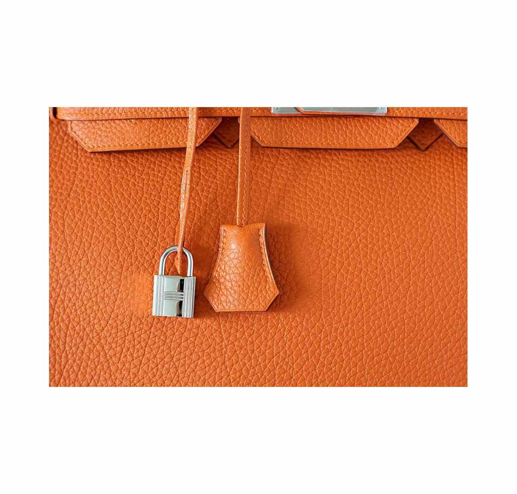 Hermès Birkin 35 Bag H Orange Togo Leather