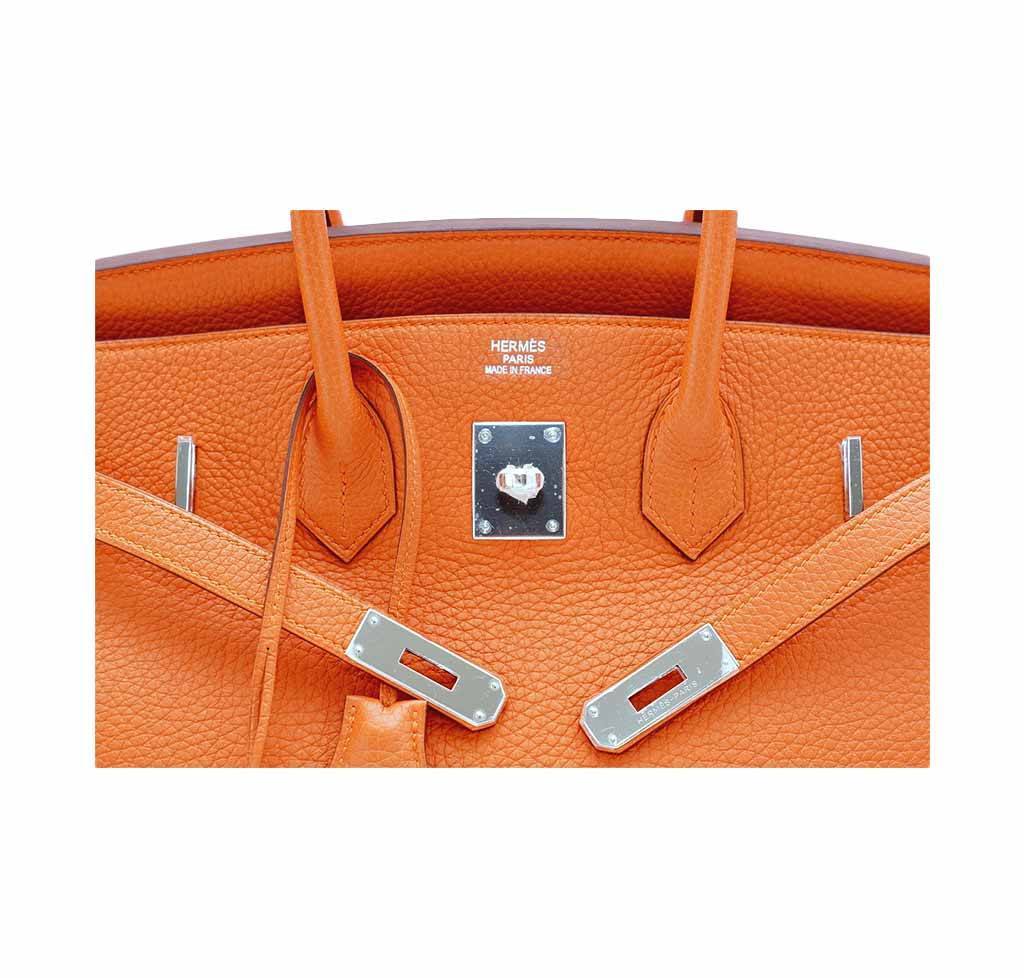 Hermès Birkin 35 Bag H Orange Togo Leather