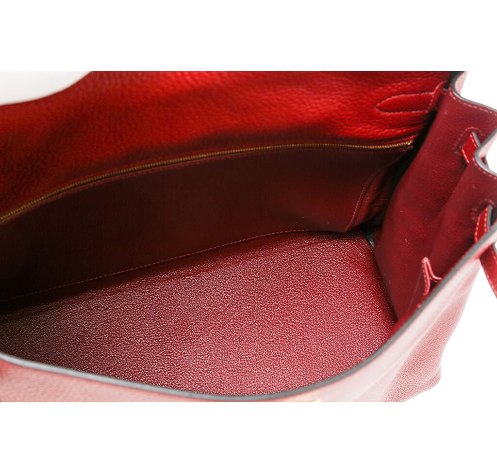 Hermès Rouge H Bag Kelly 35 GHW