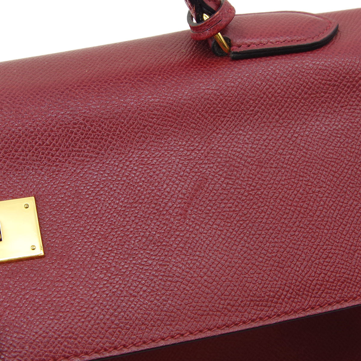 Hermes 1992 Rouge H Courchevel Kelly 40 Retourne Handbag