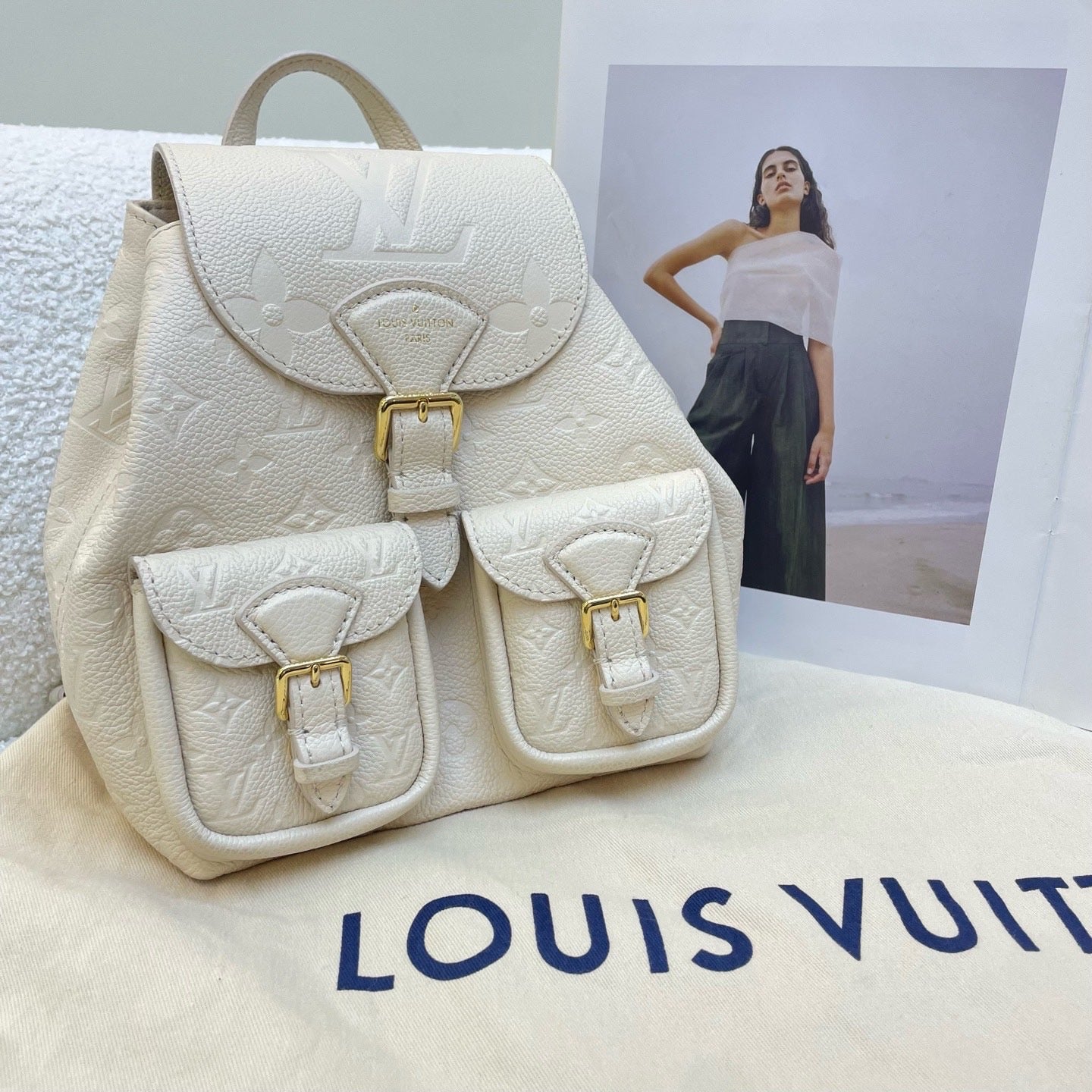 Louis Vuitton Monogram Empreinte Leather Cream Color Backup