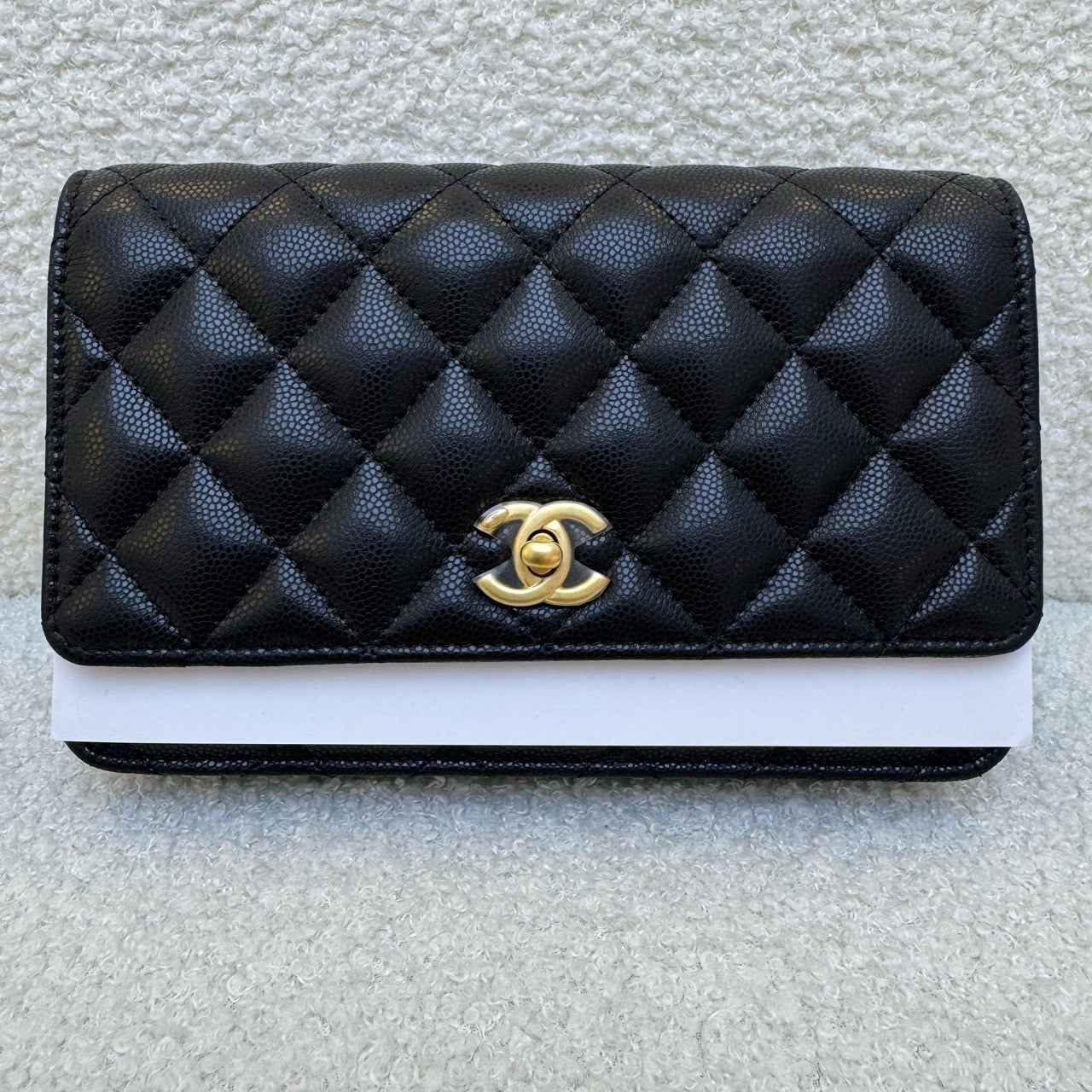 2024 Chanel wallet on chain WOC black caviar gold hardware