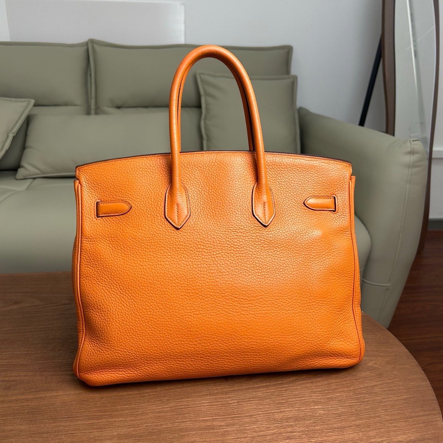 2009 Hermès Birkin 35 Orange handbag natural leather ◻︎M stamp