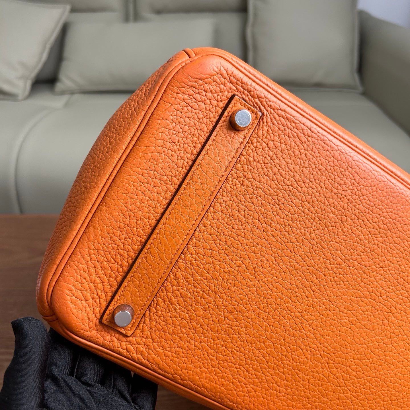 2009 Hermès Birkin 35 Orange handbag natural leather ◻︎M stamp
