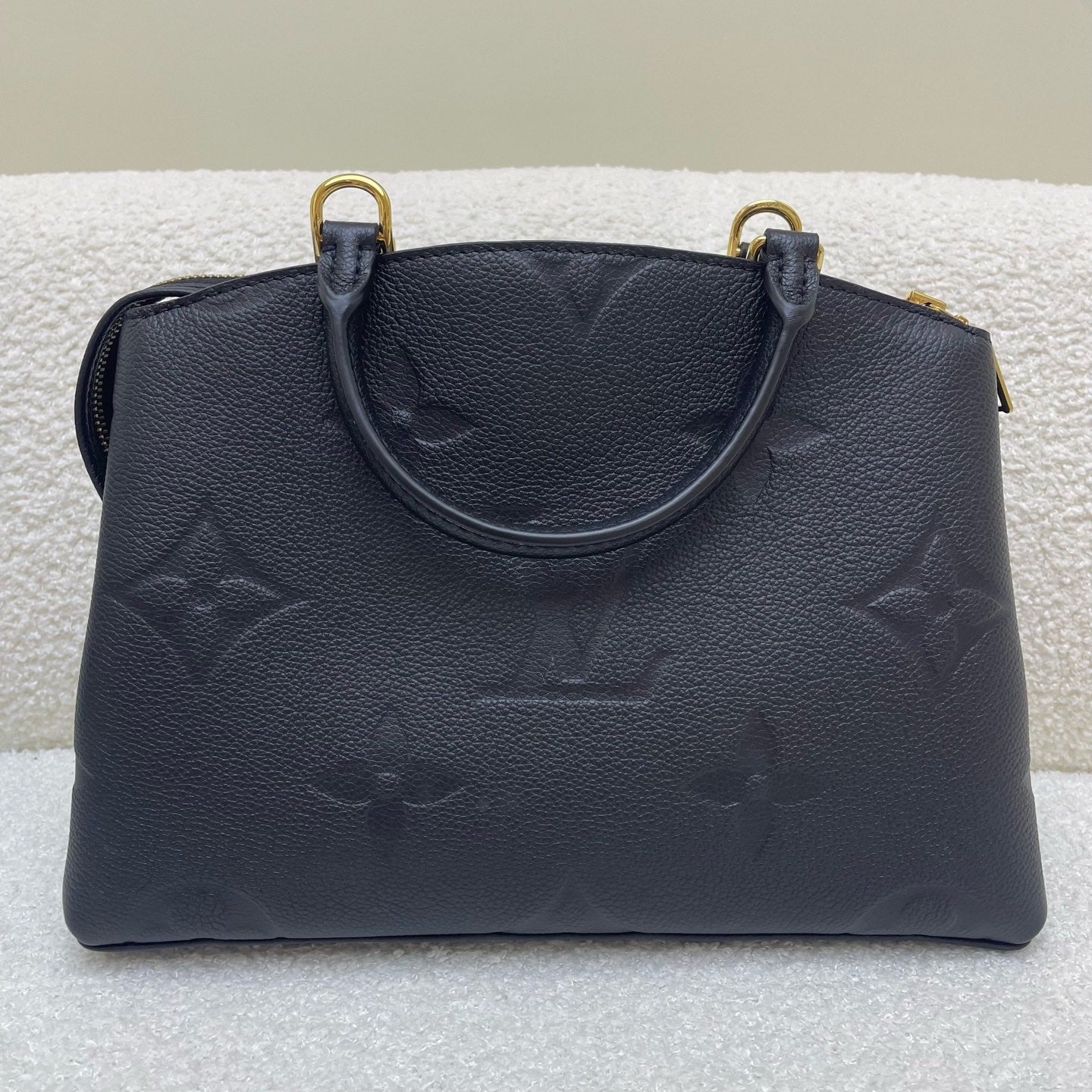 2022 LV Louis Vuitton black full leather petit palais new Montaigne chip model