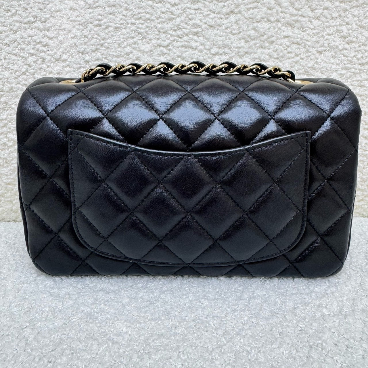Chanel CF Mini Black Gold Sheepskin Chip Design
