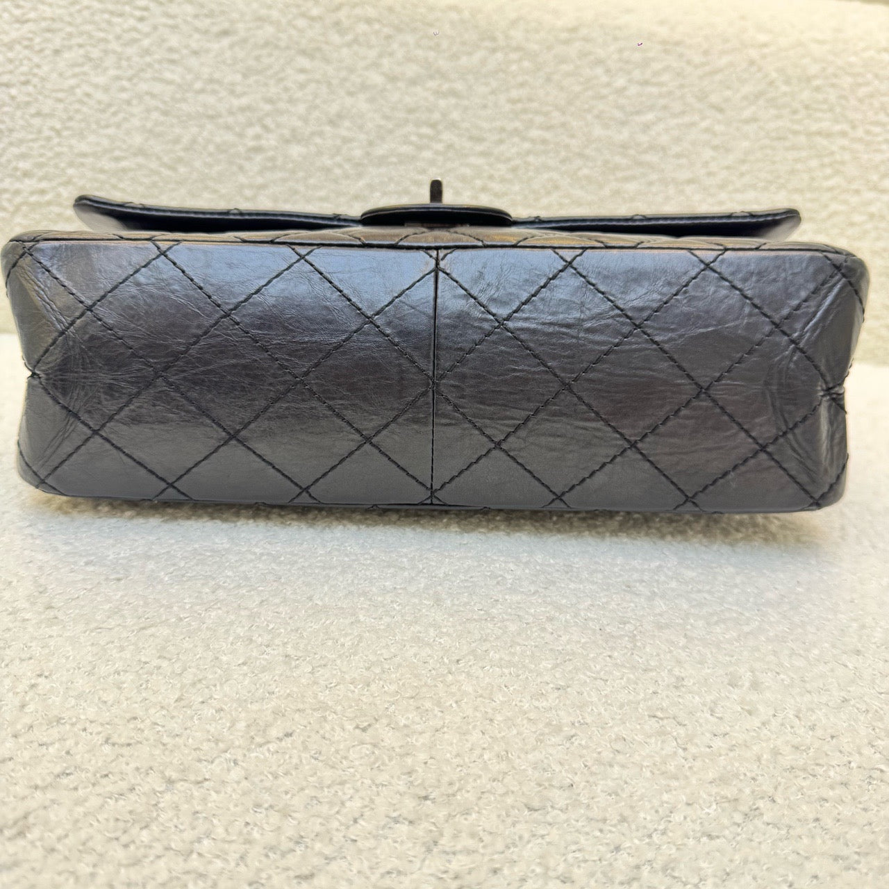 Chanel 2.55 Black Silver Medium Flag Bag