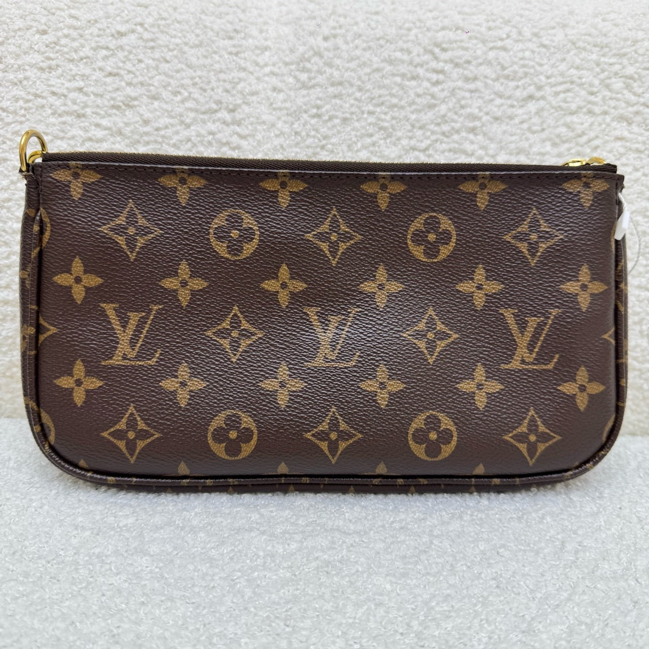 Louis Vuitton Monogram Multi Pochette Bag with Green Shoulder Strap