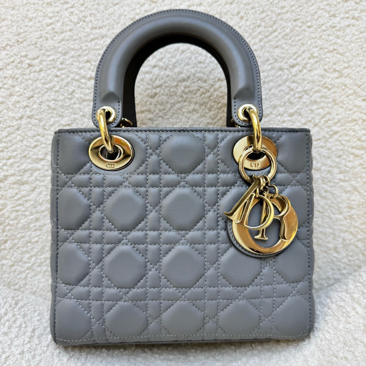 Dior Lady Dior Medium Grey Cannage Bag (4 Grids)