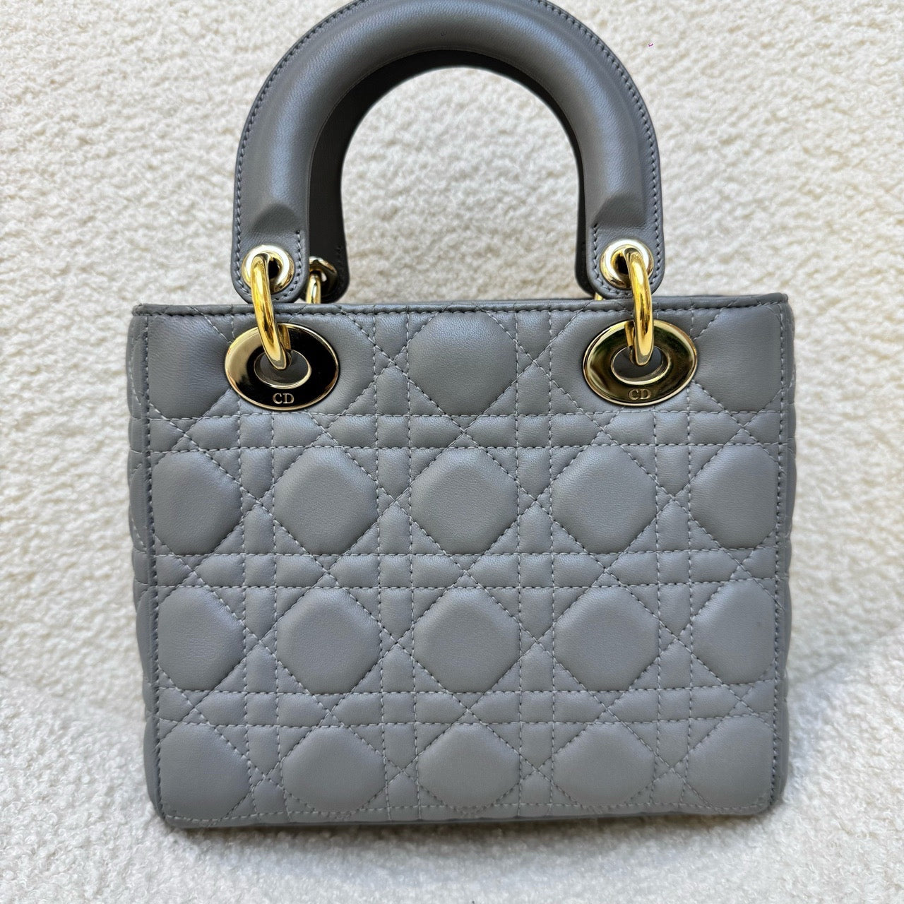 Dior Lady Dior Medium Grey Cannage Bag (4 Grids)