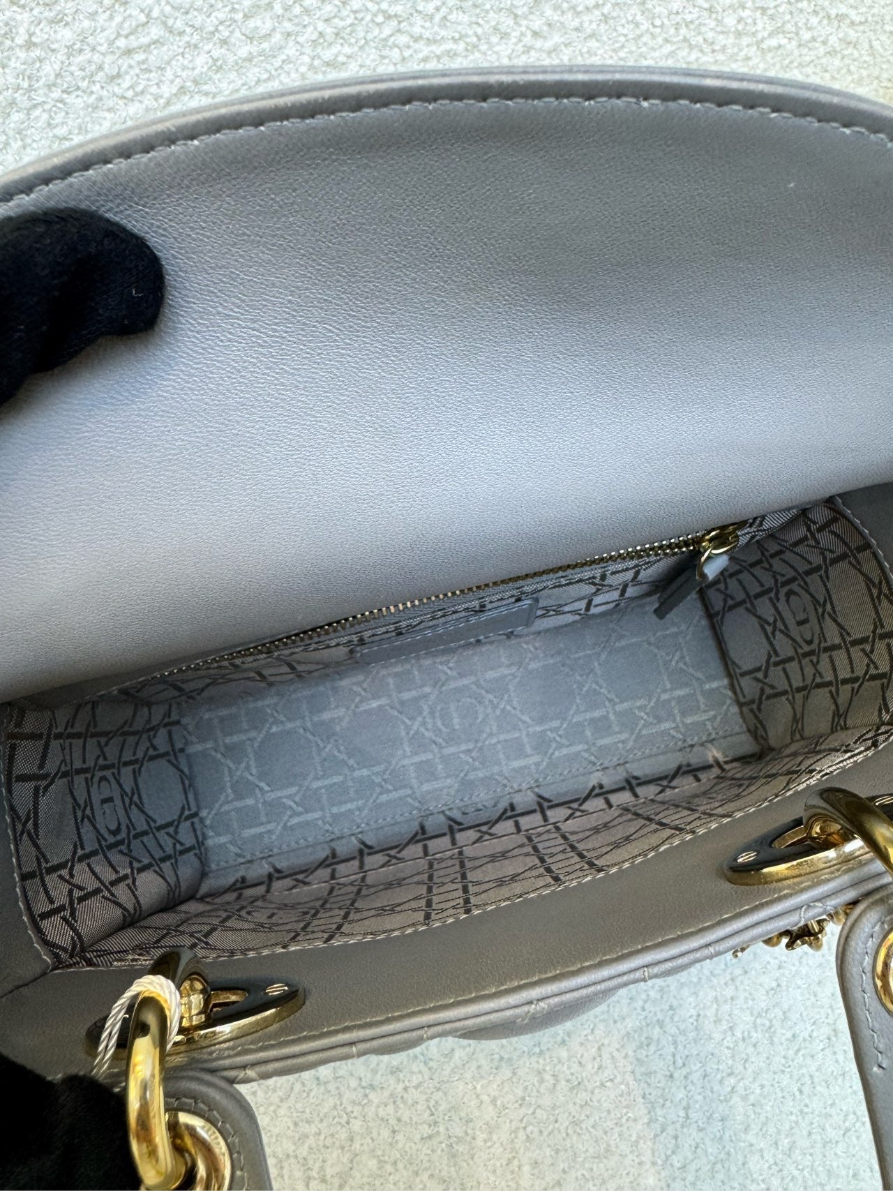 Dior Lady Dior Medium Grey Cannage Bag (4 Grids)