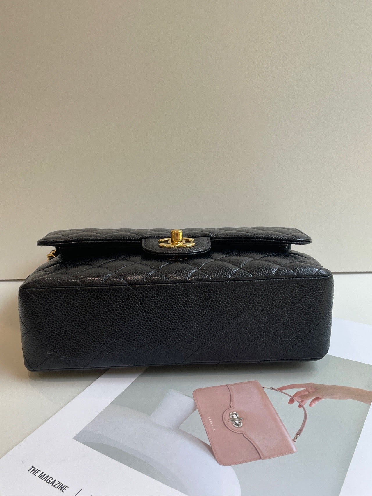 Chanel Small Classic Flap Black Caviar Leather with Gold Hardware