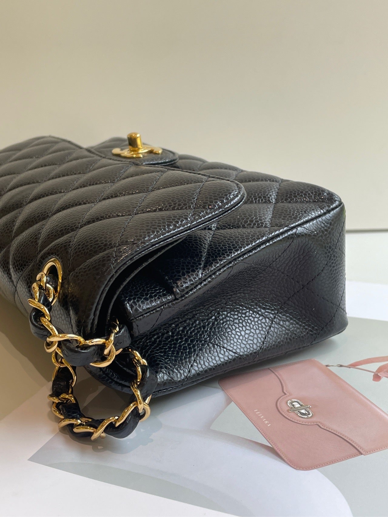 Chanel Small Classic Flap Black Caviar Leather with Gold Hardware