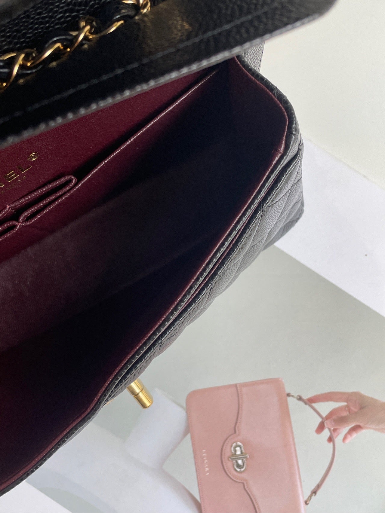 Chanel Small Classic Flap Black Caviar Leather with Gold Hardware