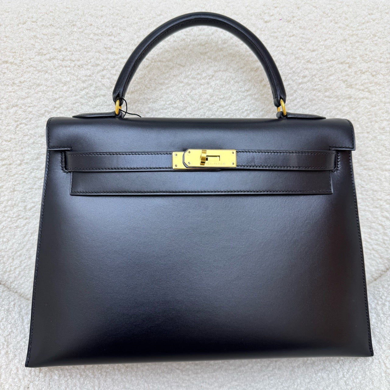 Hermès Kelly 32 Black Box Calf with Gold Hardware, Sellier, X Stamp