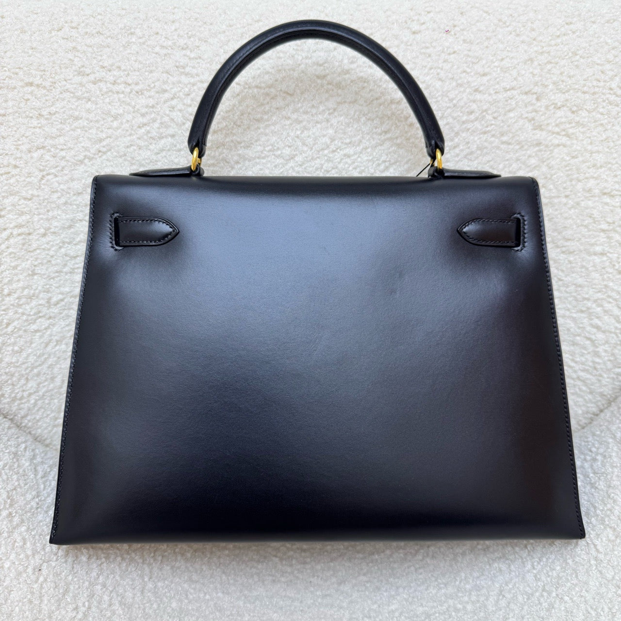 Hermès Kelly 32 Black Box Calf with Gold Hardware, Sellier, X Stamp
