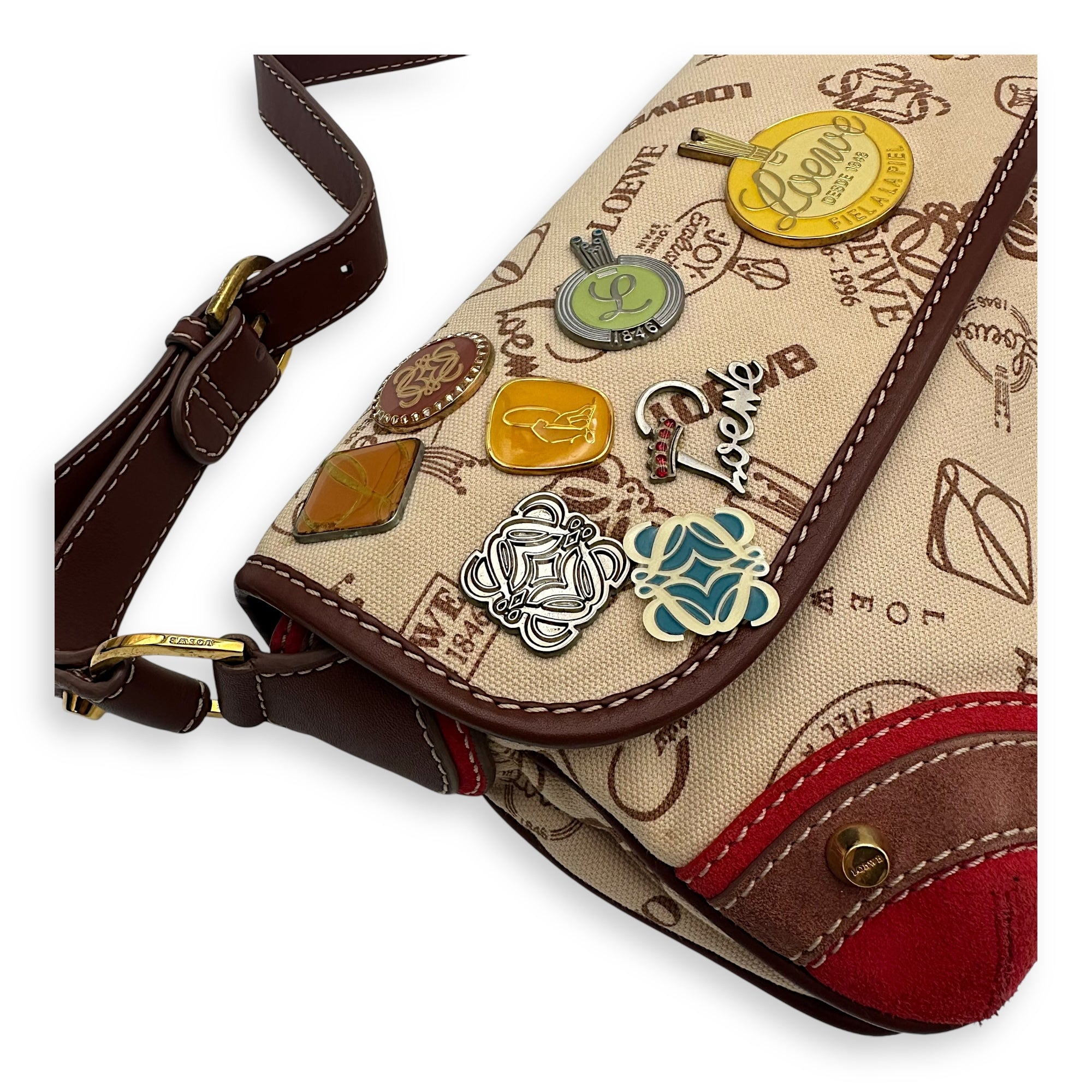 160th Anniversary  Shoulder Bag Multi-colour in Canvas, Gold hardware