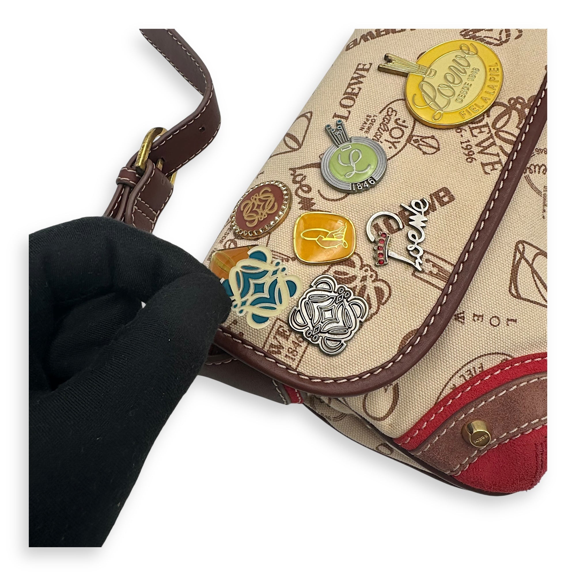 160th Anniversary  Shoulder Bag Multi-colour in Canvas, Gold hardware