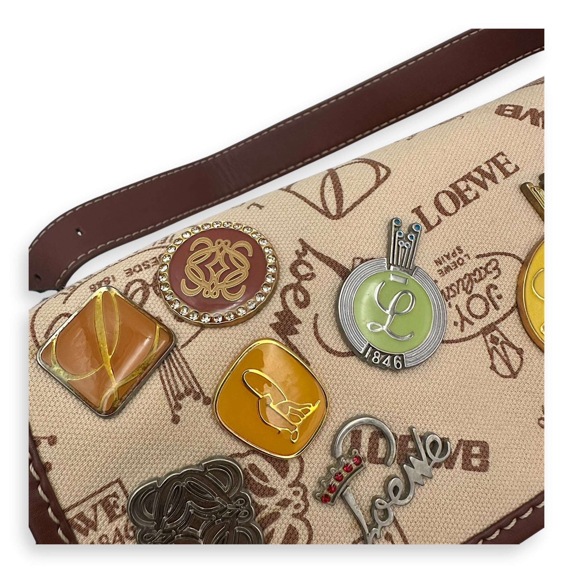160th Anniversary  Shoulder Bag Multi-colour in Canvas, Gold hardware