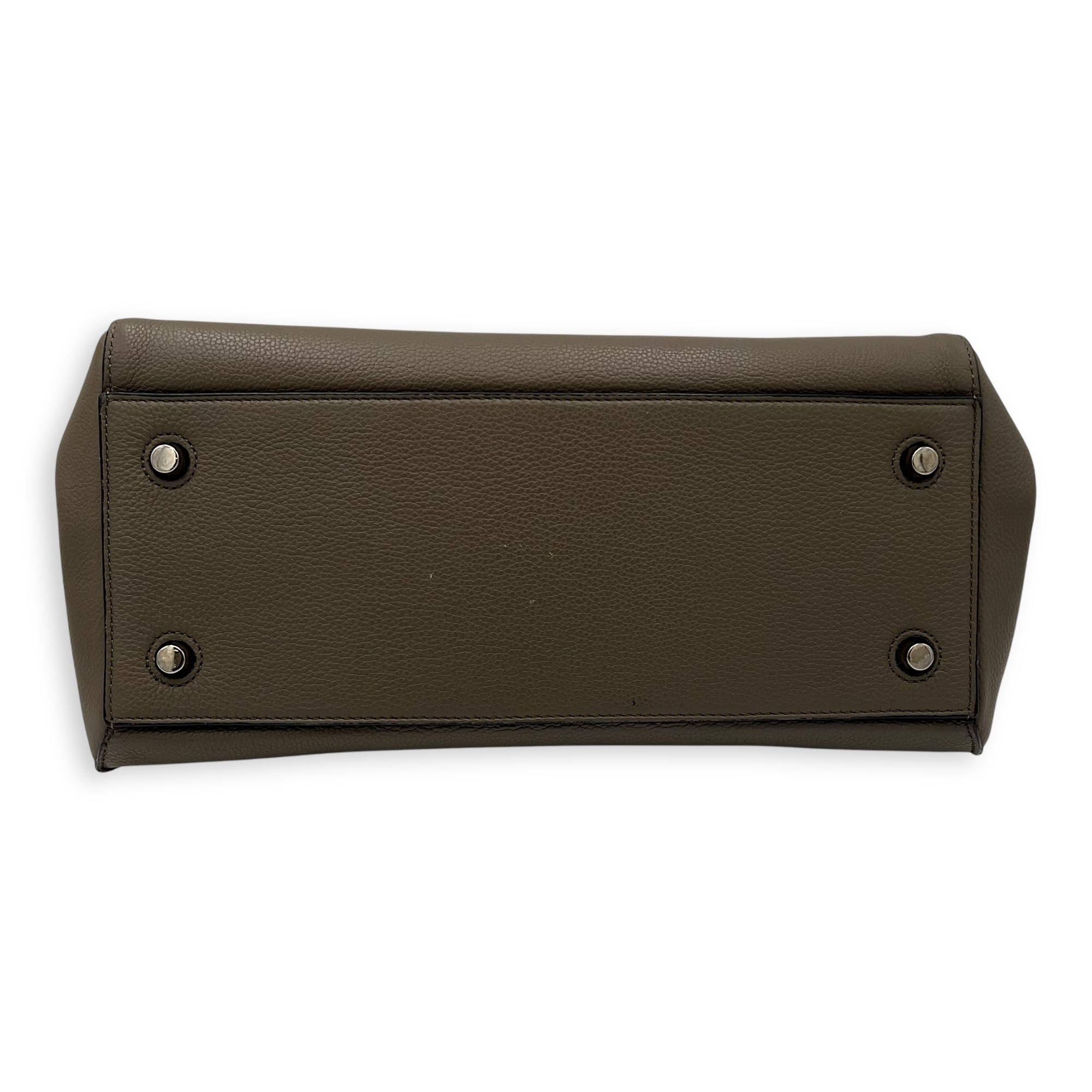 Edge Shoulder Bag Grey in Calfskin, Silver hardware