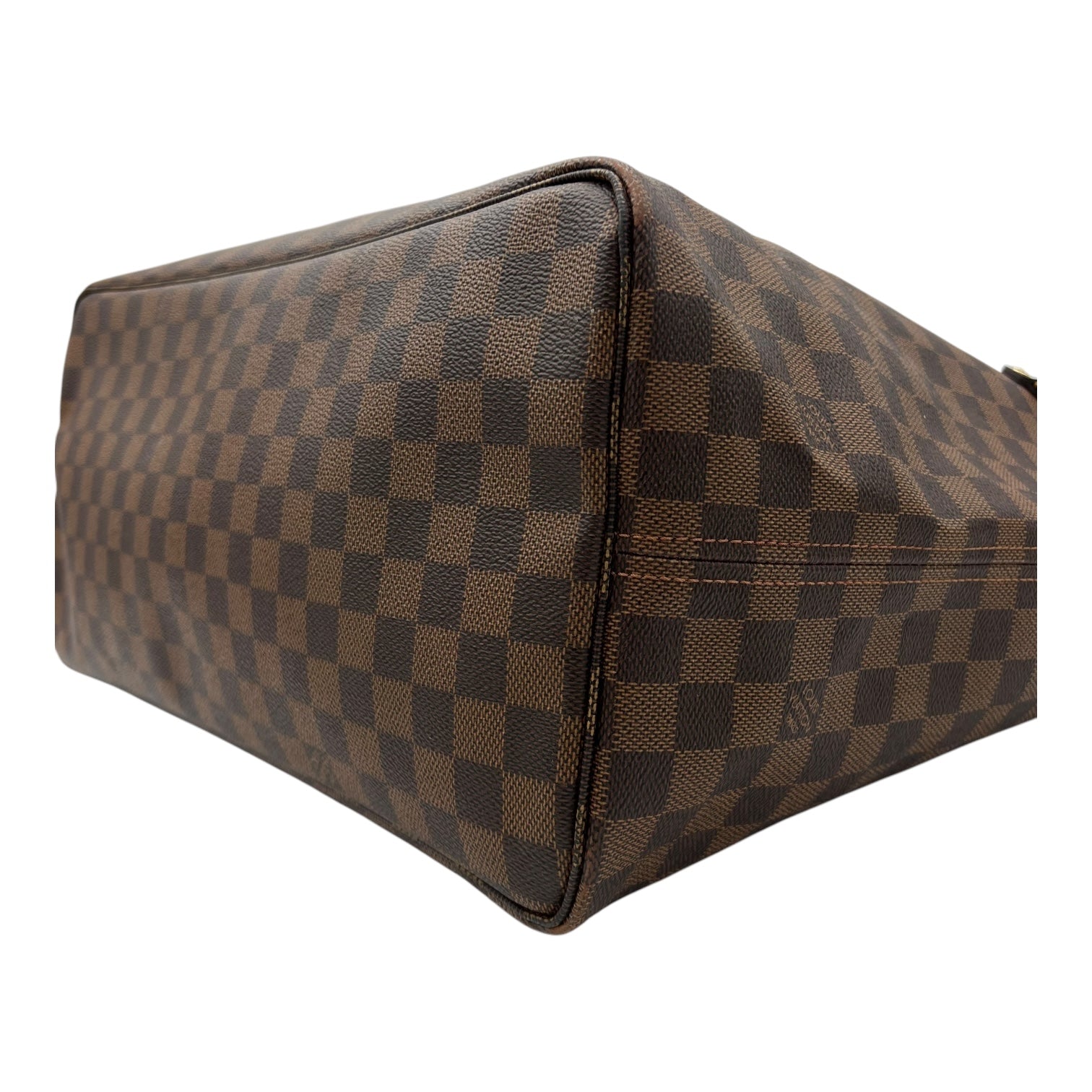 Neverfull GM Damier Ebene Tote Bag in Coated Canvas, Gold hardware