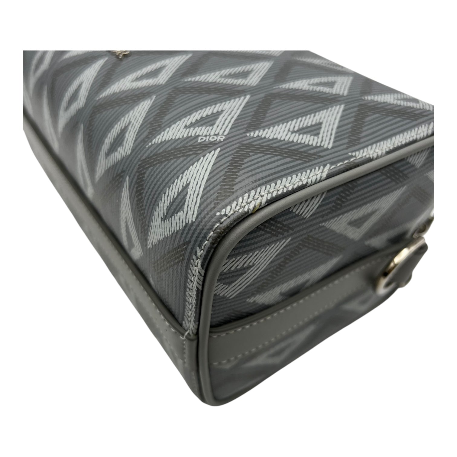 Lingot 22 Grey Crossbody Bag in Coated Canvas, Silver hardware