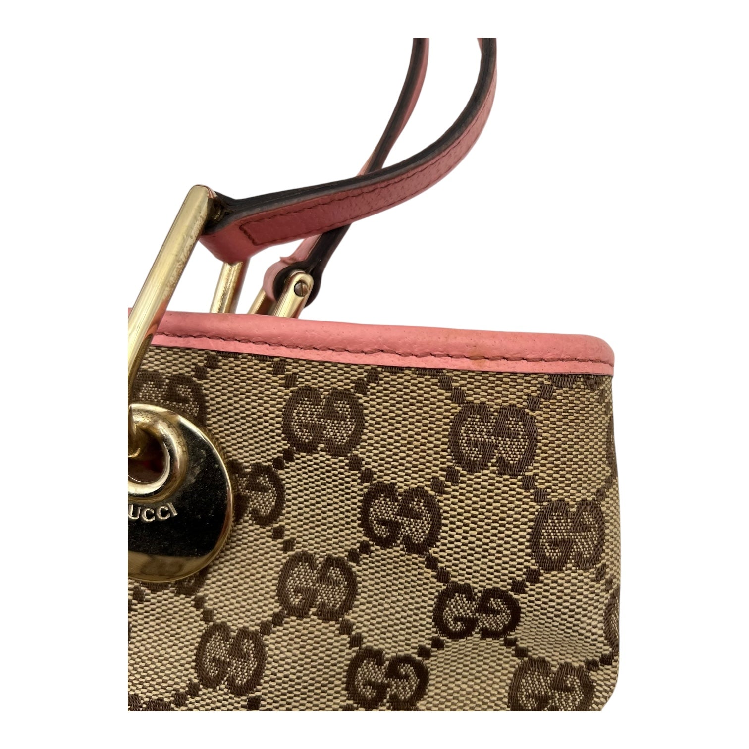 GG Top Handle Bag Pink in Canvas, Light Gold hardware