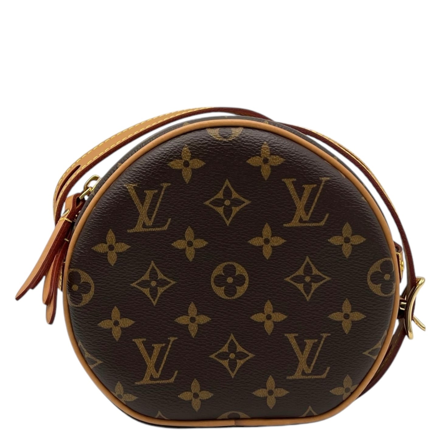 Boite a Chapeau Crossbody Bag Brown in Monogram Coated Canvas, Gold hardware