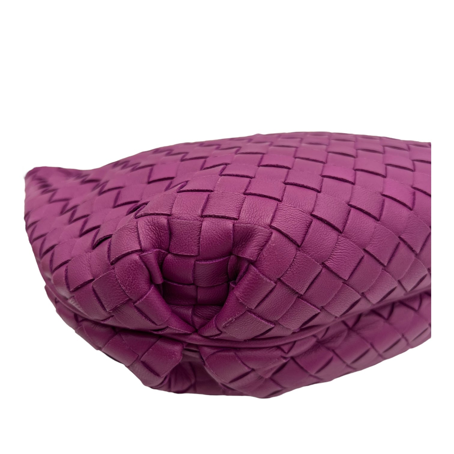 Intrecciato Purple Shoulder Bag in Lambskin, Gold hardware