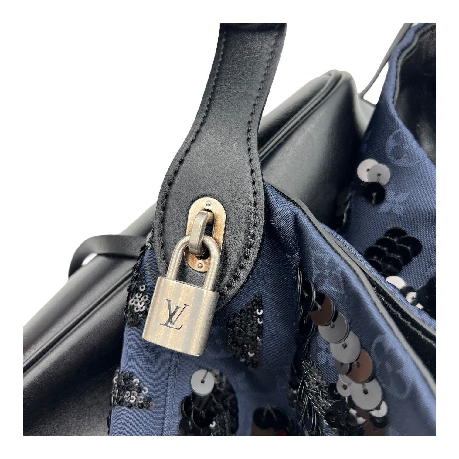 Spotlight Shoulder Bag Blue in Canvas, Silver hardware